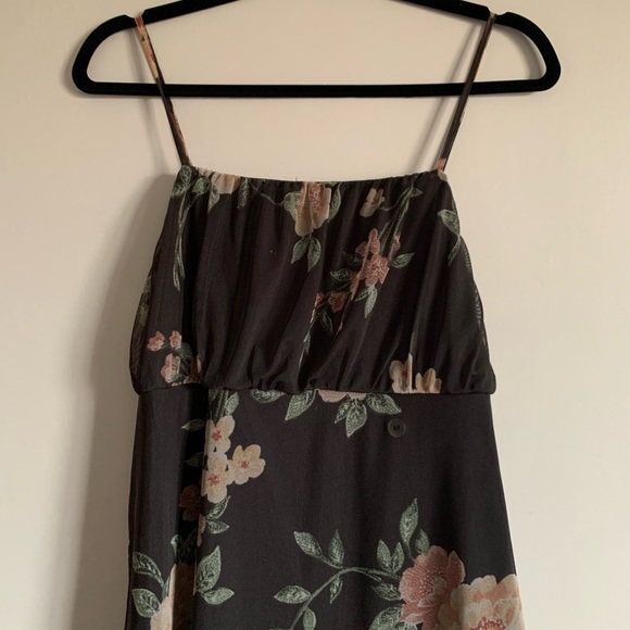 NWOT American Eagle Chiffon Floral Spaghetti Strap Sun Dress size Medium - Picture 2 of 6